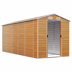 Capanno Giardino Marrone Chiaro 191x470x198cm Acciaio Zincatocod mxl 98482 - Vista aggiuntiva 3