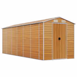 Capanno Giardino Marrone Chiaro 191x555x198cm Acciaio Zincatocod mxl 122416 - Vista aggiuntiva 2