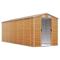Capanno Giardino Marrone Chiaro 191x555x198cm Acciaio Zincatocod mxl 122416 - Vista aggiuntiva 3