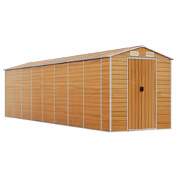 Capanno Giardino Marrone Chiaro 191x725x198cm Acciaio Zincatocod mxl 122414 - Vista aggiuntiva 2