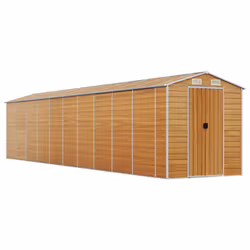 Capanno Giardino Marrone Chiaro 191x895x198cm Acciaio Zincatocod mxl 74489 - Vista aggiuntiva 2