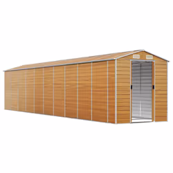 Capanno Giardino Marrone Chiaro 191x895x198cm Acciaio Zincatocod mxl 74489 - Vista aggiuntiva 3