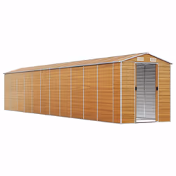 Capanno Giardino Marrone Chiaro 191x980x198cm Acciaio Zincatocod mxl 98483 - Vista aggiuntiva 3