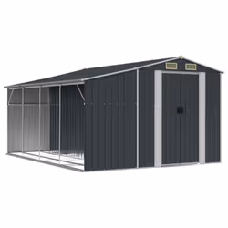 Capanno da Giardino Antracite 277x365,5x179 cm Acciaio Zincatocod mxl 126817 - Vista aggiuntiva 2