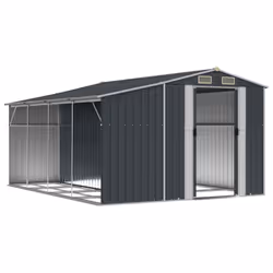 Capanno da Giardino Antracite 277x365,5x179 cm Acciaio Zincatocod mxl 126817 - Vista aggiuntiva 3