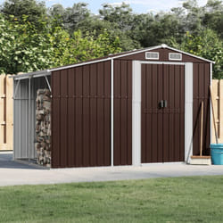 Vidaxl - Capanno da Giardino Marrone 277x192,5x179 cm in Acciaio Zincato