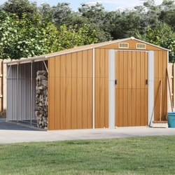 Capanno Giardino Marrone Chiaro 277x279x179 cm Acciaio Zincato - Vidaxl