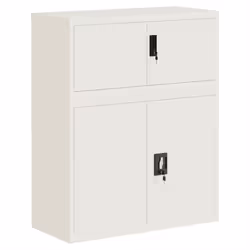 vidaXL Armadio Classificatore Bianco 90x40x110 cm in Acciaio - Vista aggiuntiva 2