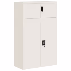 vidaXL Armadio Classificatore Bianco 90x40x145 cm in Acciaio - Vista aggiuntiva 2