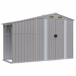 Capanno da Giardino Grigio 277x93x179 cm in Acciaio Zincatocod mxl 78826 - Vista aggiuntiva 2