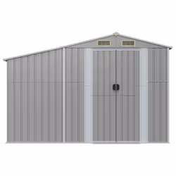 Capanno da Giardino Grigio 277x93x179 cm in Acciaio Zincatocod mxl 78826 - Vista aggiuntiva 3
