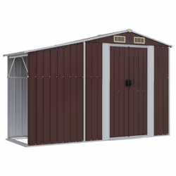 Capanno da Giardino Marrone 277x93x179 cm in Acciaio Zincatocod mxl 96770 - Vista aggiuntiva 2