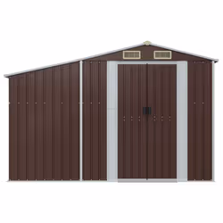 Capanno da Giardino Marrone 277x93x179 cm in Acciaio Zincatocod mxl 96770 - Vista aggiuntiva 3