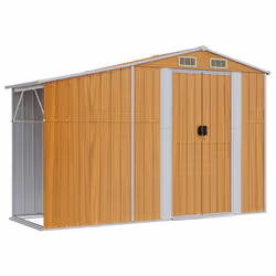 Capanno da Giardino Marrone 277x93x179 cm in Acciaio Zincatocod mxl 96767 - Vista aggiuntiva 2