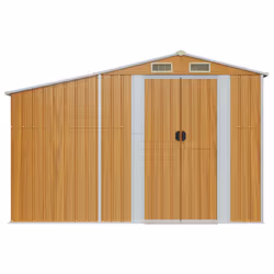 Capanno da Giardino Marrone 277x93x179 cm in Acciaio Zincatocod mxl 96767 - Vista aggiuntiva 3