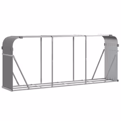 Portaceppi Grigio Chiaro 234x45x100 cm in Acciaio Zincatocod mxl 108998 - Vista aggiuntiva 2