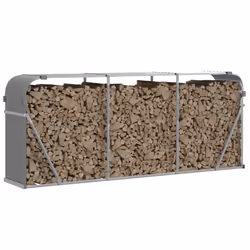 Portaceppi Grigio Chiaro 234x45x100 cm in Acciaio Zincatocod mxl 108998 - Vista aggiuntiva 3
