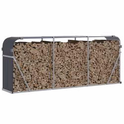Portaceppi Antracite 234x45x100 cm in Acciaio Zincatocod mxl 132965 - Vista aggiuntiva 3