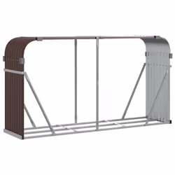 Portaceppi Marrone 180x45x100 cm in Acciaio Zincatocod mxl 109105 - Vista aggiuntiva 2
