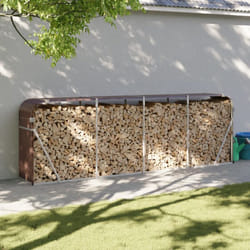 Vidaxl - Portaceppi Marrone 300x45x100 cm in Acciaio Zincato 69845