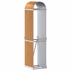 Portaceppi Marrone Chiaro 40x45x170 cm in Acciaio Zincatocod mxl 133074 - Vista aggiuntiva 2