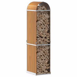 Portaceppi Marrone Chiaro 40x45x170 cm in Acciaio Zincatocod mxl 133074 - Vista aggiuntiva 3