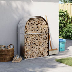 Portaceppi Argento 80x45x120 cm in Acciaio Zincato Vidaxl 24275