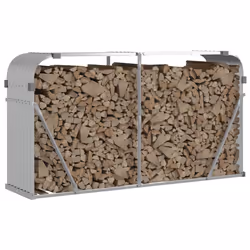 Portaceppi Argento 180x45x100 cm in Acciaio Zincatocod mxl 85146 - Vista aggiuntiva 3