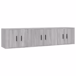 Mobili Porta TV a Parete 3 pz Grigio Sonoma 57x34,5x40 cmcod mxl 76769 - Vista aggiuntiva 2