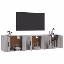 Mobili Porta TV a Parete 3 pz Grigio Sonoma 57x34,5x40 cmcod mxl 76769 - Vista aggiuntiva 3