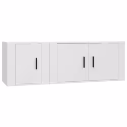 vidaXL Set di Mobili Porta TV 2 pz Bianco in Legno Multistrato - Vista aggiuntiva 2