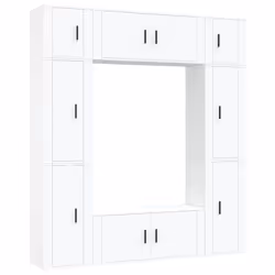 vidaXL Set Mobili Porta TV 8pz Bianco in Legno Multistrato - Vista aggiuntiva 2
