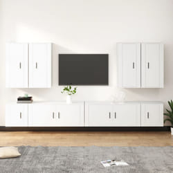 vidaXL Set Mobili Porta TV 8pz Bianco in Legno Multistrato