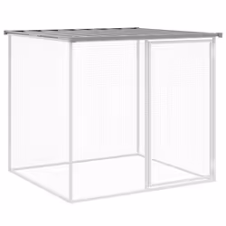 Gabbia Polli Tetto Grigio Chiaro 103x98x90 cm Acciaio Zincatocod mxl 71211 - Vista aggiuntiva 2