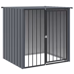 Casetta per Cani con Tetto Nero 110x103x109 cm Acciaio Zincatocod mxl 94433 - Vista aggiuntiva 2
