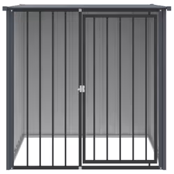 Casetta per Cani con Tetto Nero 110x103x109 cm Acciaio Zincatocod mxl 94433 - Vista aggiuntiva 3