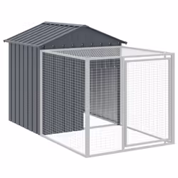 Pollaio con Area Corsa Antracite 117x201x123 cm Acciaio Zincatocod mxl 94319 - Vista aggiuntiva 2