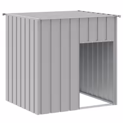 Casetta Cani Tetto Grigio Chiaro 110x103x109 cm Acciaio Zincatocod mxl 118336 - Vista aggiuntiva 2