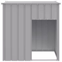 Casetta Cani Tetto Grigio Chiaro 110x103x109 cm Acciaio Zincatocod mxl 118336 - Vista aggiuntiva 3