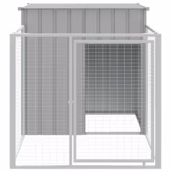 Casetta Cani Corsa Grigio Chiaro 110x201x110 cm Acciaio Zincatocod mxl 102585 - Vista aggiuntiva 3