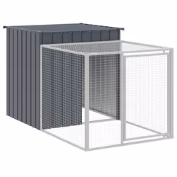 Pollaio con Area Corsa Antracite 110x201x110 cm Acciaio Zincatocod mxl 70294 - Vista aggiuntiva 2