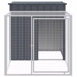 Pollaio con Area Corsa Antracite 110x201x110 cm Acciaio Zincatocod mxl 70294 - Vista aggiuntiva 3