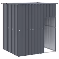 Casetta Cani con Tetto Antracite 165x153x181 cm Acciaio Zincatocod mxl 118414 - Vista aggiuntiva 2