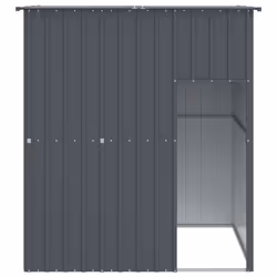 Casetta Cani con Tetto Antracite 165x153x181 cm Acciaio Zincatocod mxl 118414 - Vista aggiuntiva 3