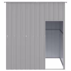 Casetta Cani Tetto Grigio Chiaro 165x153x181 cm Acciaio Zincatocod mxl 94458 - Vista aggiuntiva 3