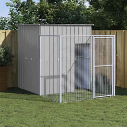 Casetta Cani Corsa Grigio Chiaro 165x251x181 cm Acciaio Zincatocod mxl 94377