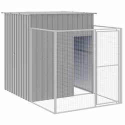 Casetta Cani Corsa Grigio Chiaro 165x251x181 cm Acciaio Zincatocod mxl 94377 - Vista aggiuntiva 2