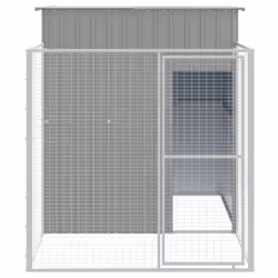 Casetta Cani Corsa Grigio Chiaro 165x251x181 cm Acciaio Zincatocod mxl 94377 - Vista aggiuntiva 3