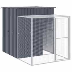Pollaio con Area Corsa Antracite 165x251x181 cm Acciaio Zincatocod mxl 70359 - Vista aggiuntiva 2