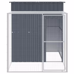 Pollaio con Area Corsa Antracite 165x251x181 cm Acciaio Zincatocod mxl 70359 - Vista aggiuntiva 3